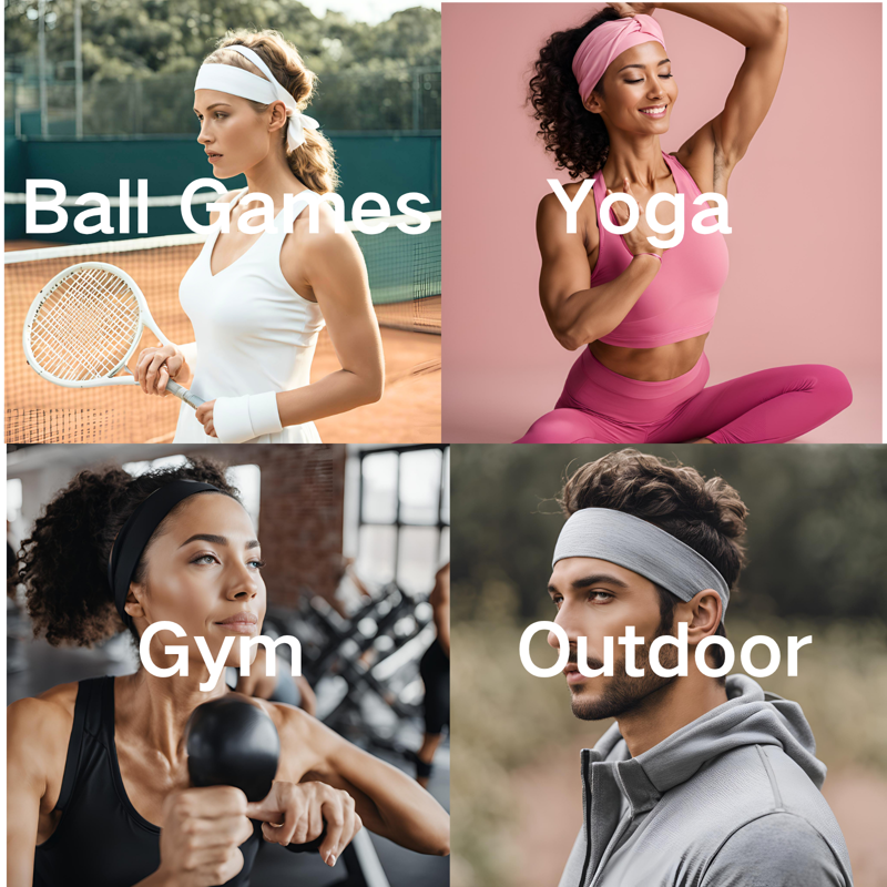 Workout Headbands for Women 16 Pack - Breathable Elastic Sports Hairbands