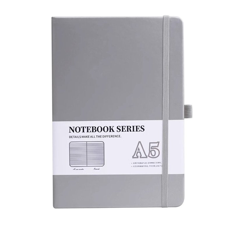 Lined Hardcover Notebook for Journaling and Note Taking - 200 Pages, A5 Size, Leather Cover with Pen Holder, Various Colors