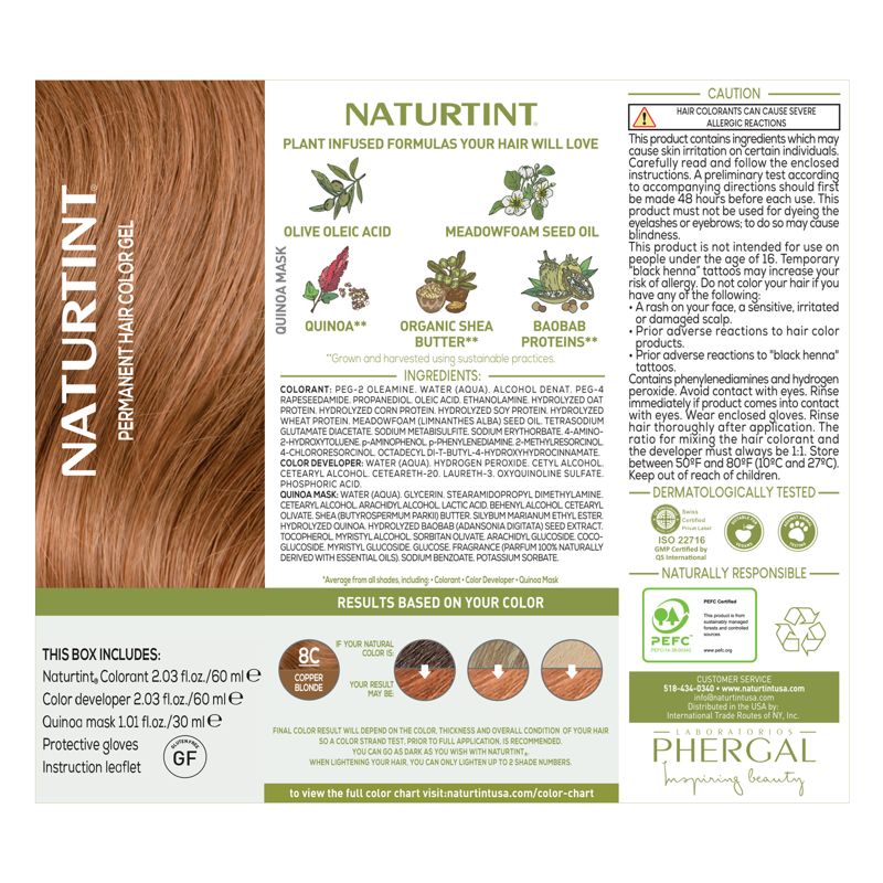 Permanent Hair Color Kit - Copper Blonde Shade, Natural & Vegan-Friendly