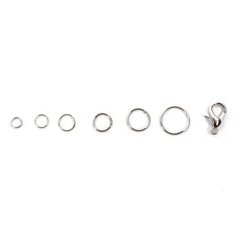 Jewelry Findings Kit with 1030 Silver Jump Rings & Lobster Clasps for Bracelets & Necklaces