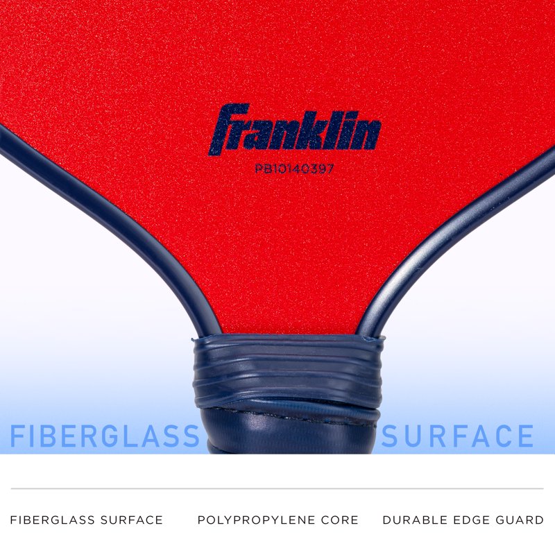 Single Variation: Franklin Sports Fiberglass Pickleball Paddle with Polypropylene Core - Red/White/Blue