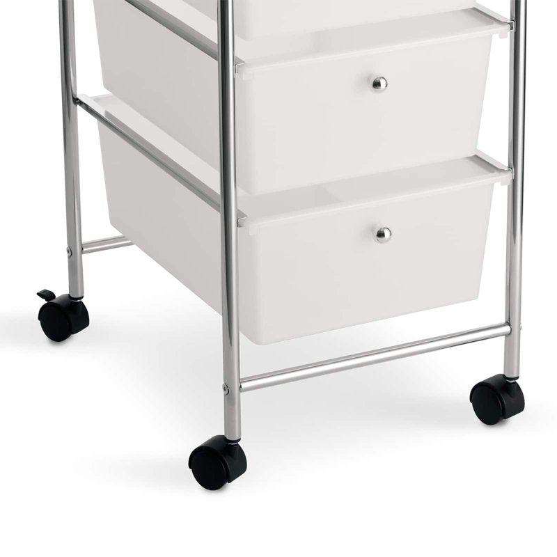 5 Drawer Clear Mobile Storage Cart - Locking Casters & Removable Drawers
