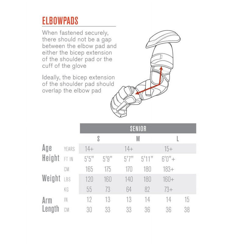 Soft Ice Hockey Elbow Pads for Senior Adults - Medium & Large Sizes