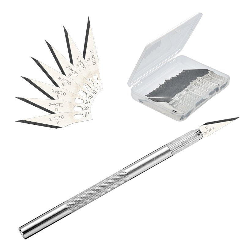 100 Pack Replacement Craft Knife Blades - Sharp, Rust-Resistant Carbon Steel