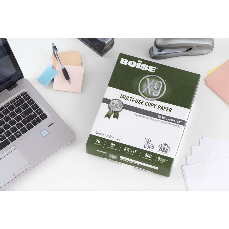 Boise X-9 Multi-Use Copy Paper 8.5 x 11 Inches, 92 Bright White, 20 lb, 5 Ream Carton