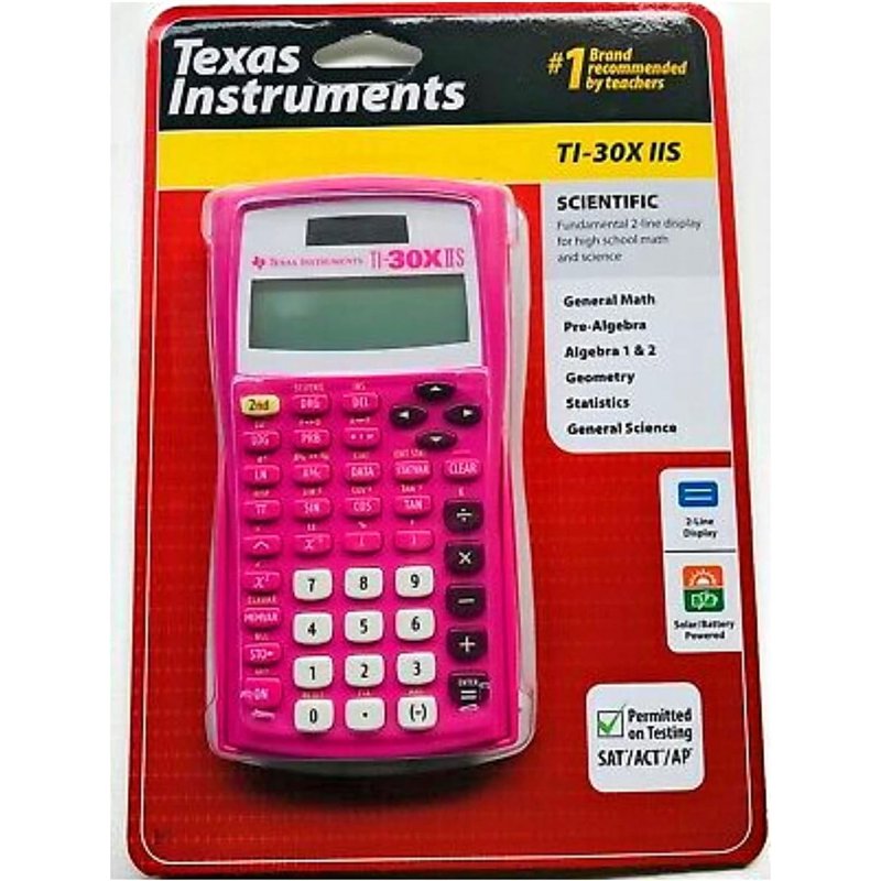 Scientific Calculator for Math & Science - Solar Powered, Dual-Line Display, Rose Pink