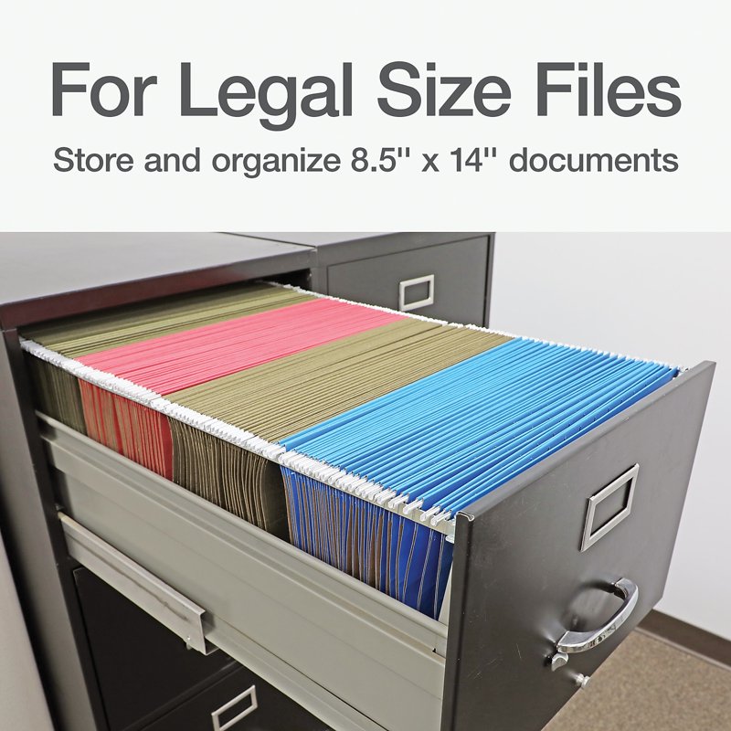 Adjustable Legal Size Hanging File Frame Gray 2 Pack - Office Storage Organizer
