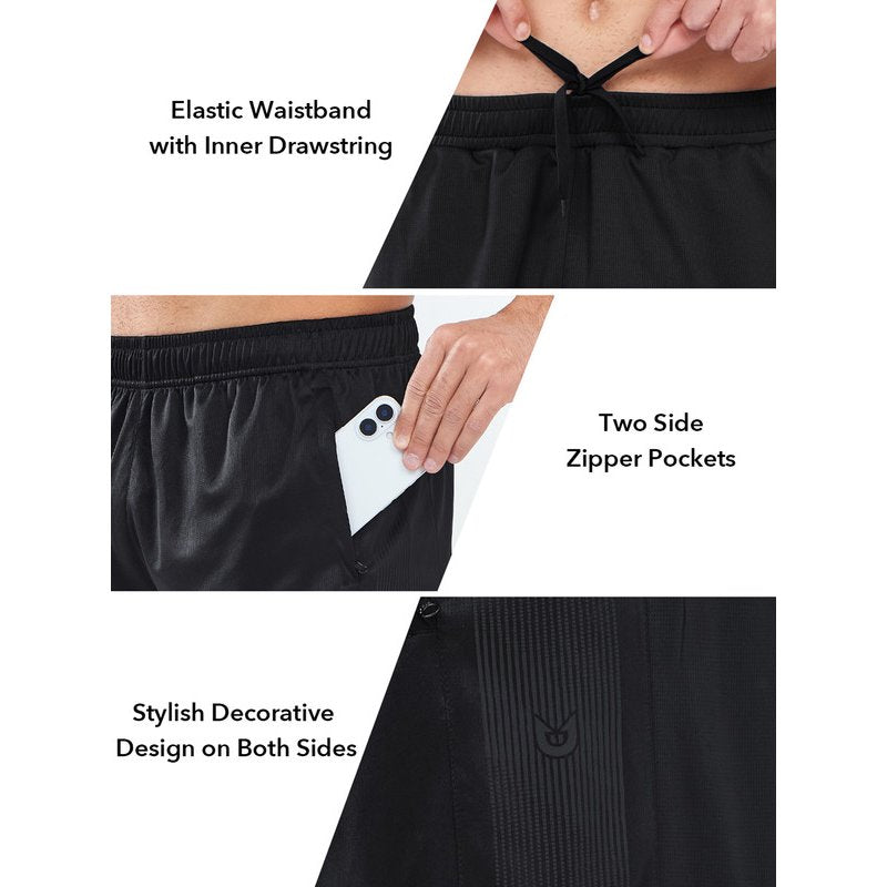 Men's 10-Inch Mesh Basketball Shorts with Zipper Pockets - Lightweight Quick Dry Athletic Wear