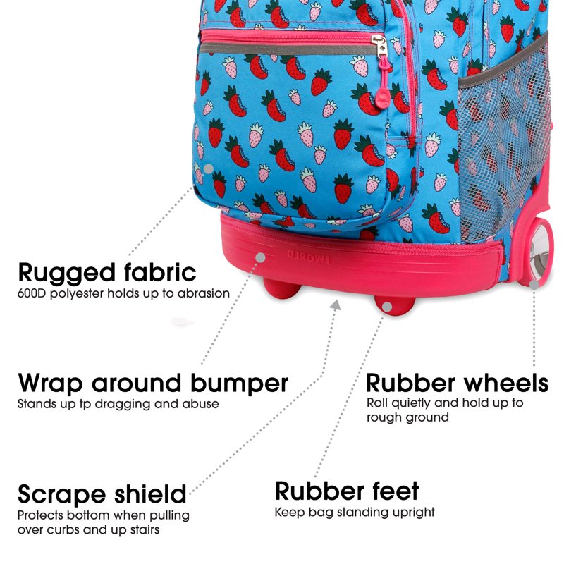 Sunrise 18-Inch Rolling Backpack for School & Travel, Multiple Colors