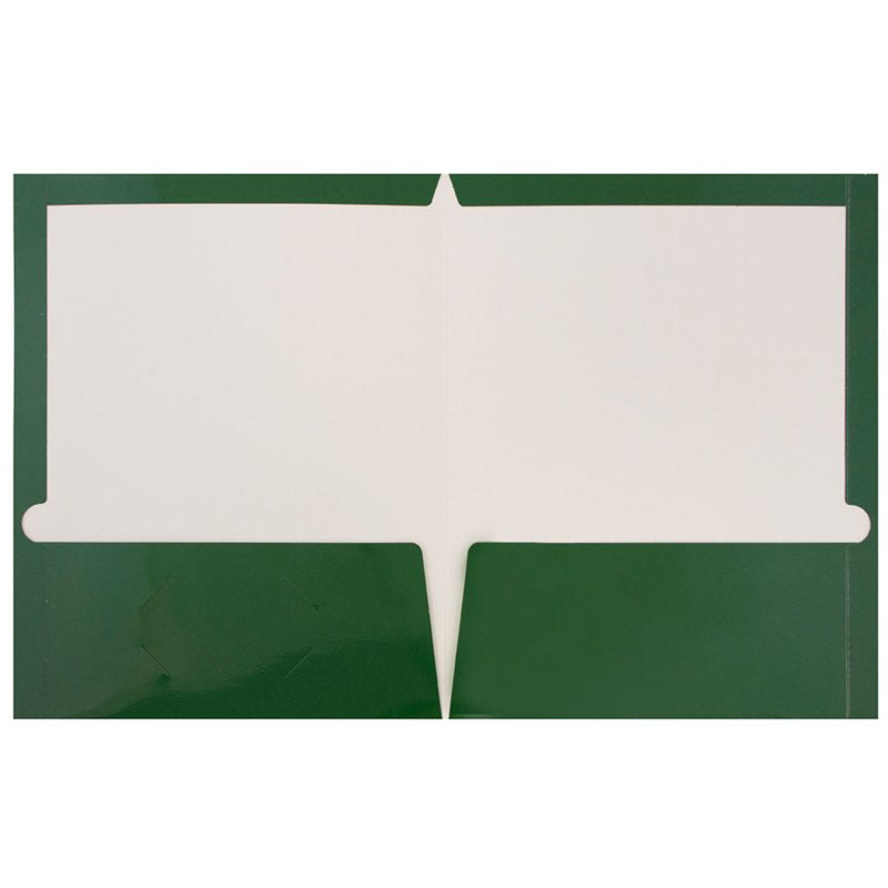 Green Two Pocket Glossy Folder - 50 Pack Office & School Supplies