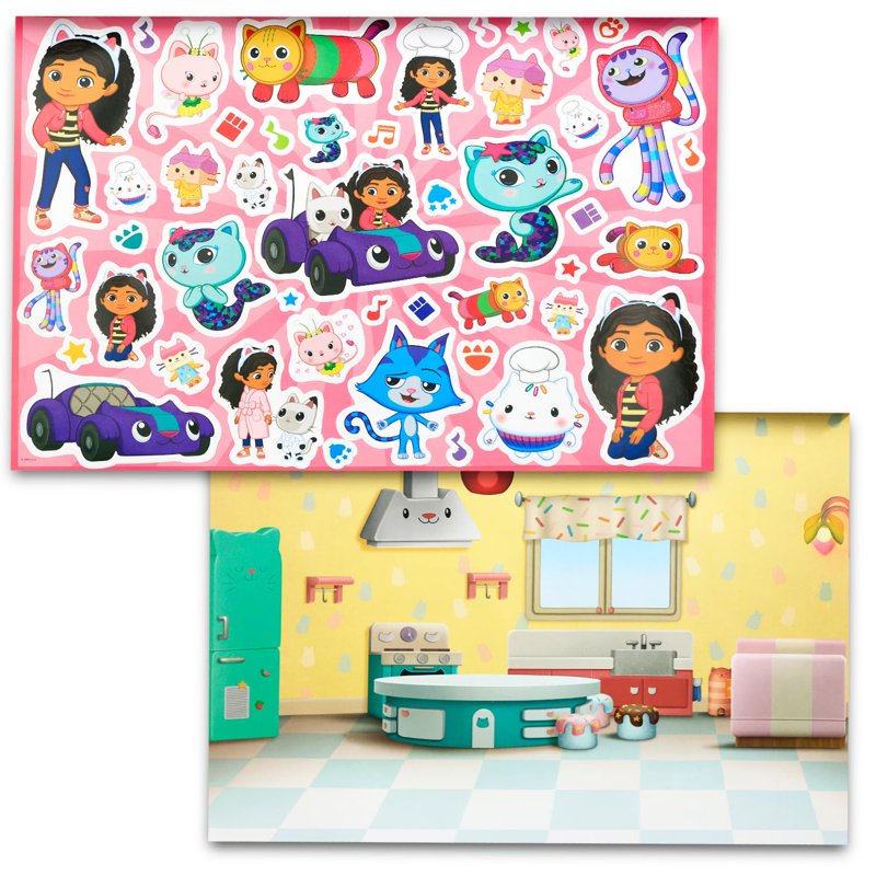 Kids Sticker Activity Pad with Over 1000 Gabby's Dollhouse Reusable Stickers
