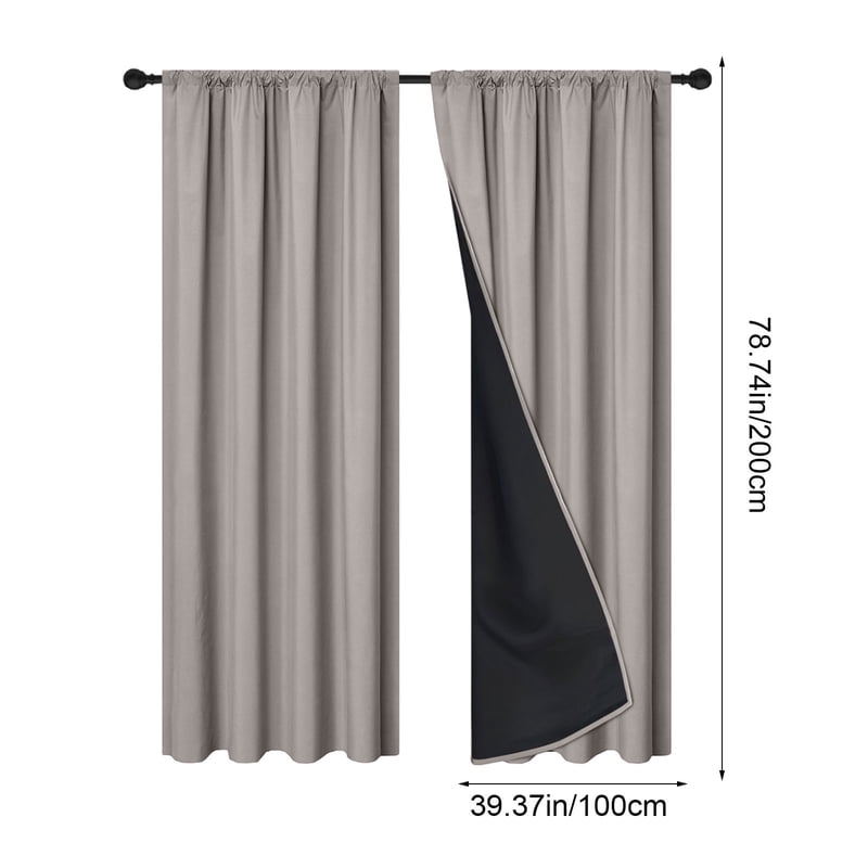 Blackout Curtain with Sun & Noise Blocking 78x39 in Thermal Insulation
