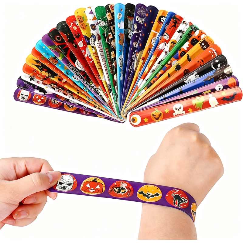 36Pcs Easter Slap Bracelets Set - Bunny, Egg & Flower Designs for Holiday Party Gifts