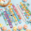 36-Pack Easter Slap Bracelets - Bunny, Egg & Flower Designs Bulk Gift Set