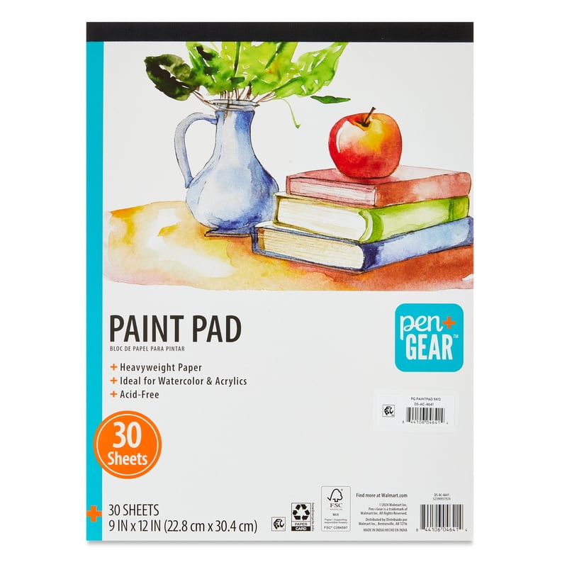 Heavyweight Mixed Media Paper Paint Pad 9x12 Inches, 30 Sheets - Art & Craft