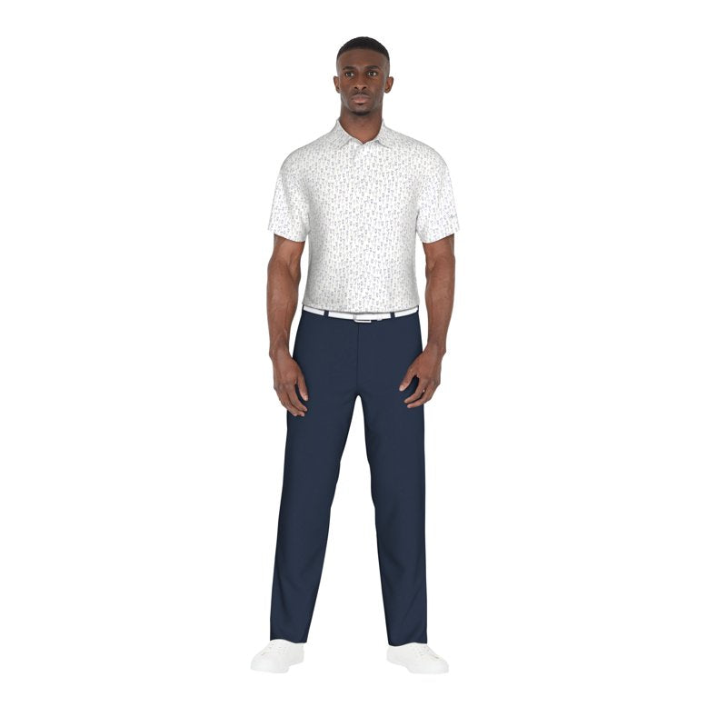 Men's Golf Polo Shirt with Drink Print - Stretch, Moisture-Wicking, UV Protection