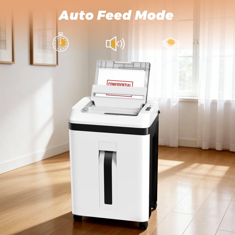 Heavy Duty Micro-Cut Paper Shredder with CD/Card & Auto Feed - P-5 Security