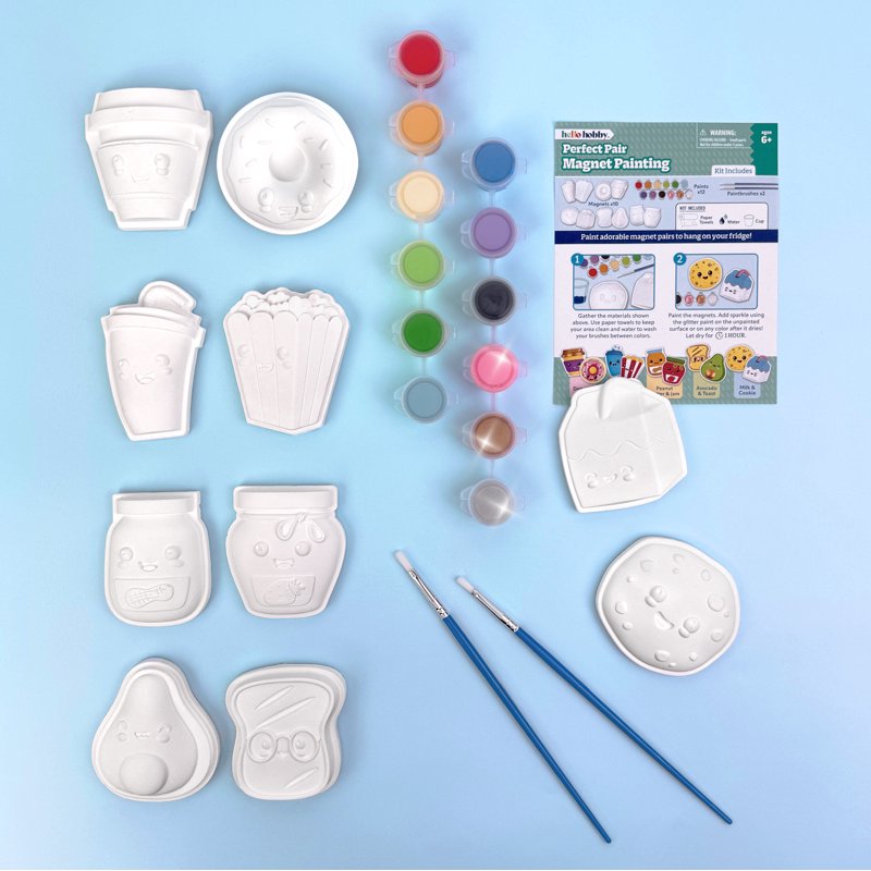 Paint Your Own Craft Magnets Set - Fun Paired Designs for Kids