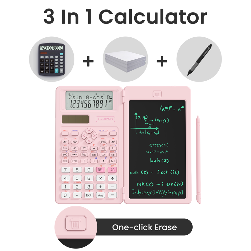 Scientific Calculator with Notepad and Dual-Line Display for Students