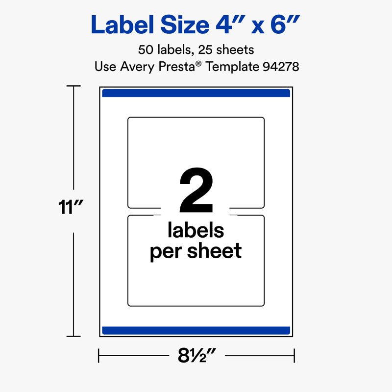 Rectangle Label Stickers for Printing - Matte White 4x6 Inches, Customizable