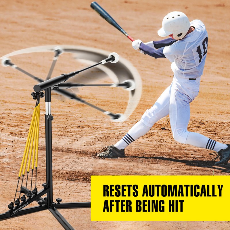 Baseball & Softball Swing Trainer with Adjustable Height & Power Bands