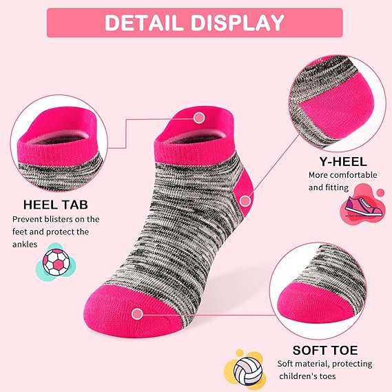 GENTABY 12 Pairs Girls Cotton Ankle Socks - Mixed Color 4-7 Years