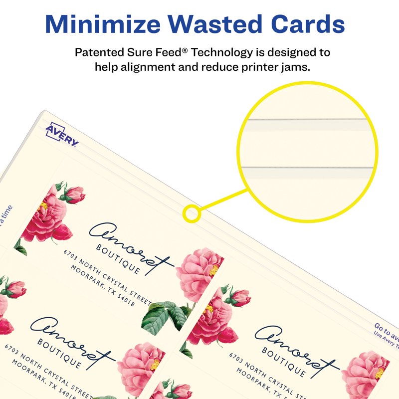 Premium Ivory Business Cards 2 x 3.5 Inches, 200 Pack - Clean Edge Design
