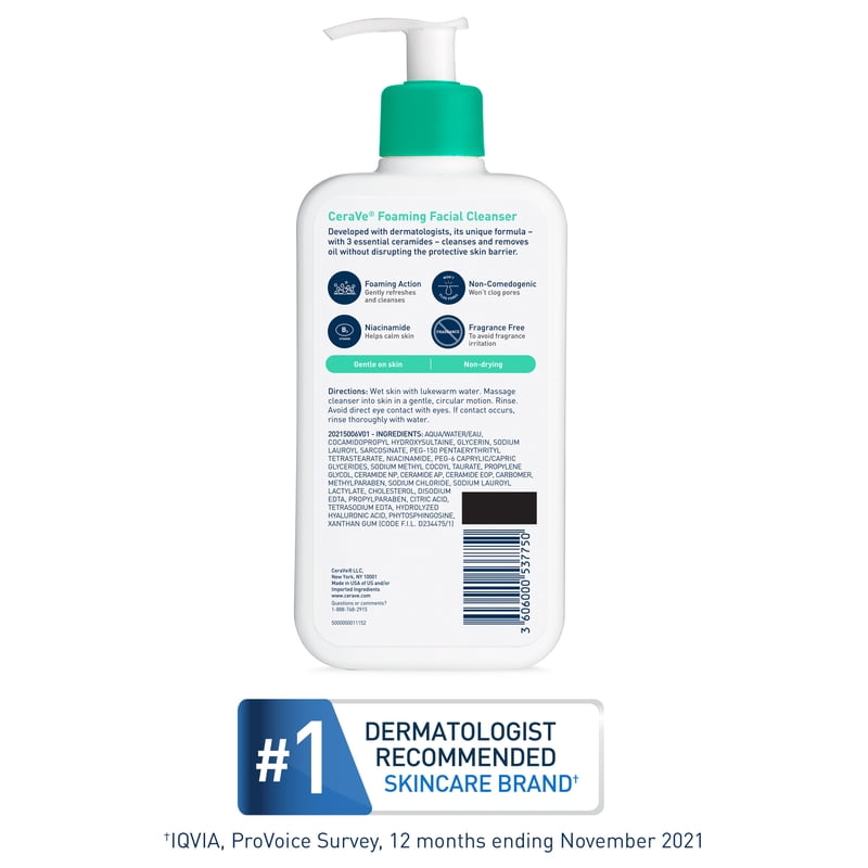 Travel Size Foaming Facial Cleanser for Normal to Oily Skin – 3 fl oz