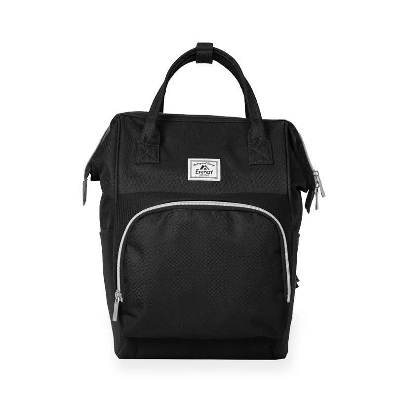 Unisex 13-Inch Mini Backpack Handbag for School Work Travel Black
