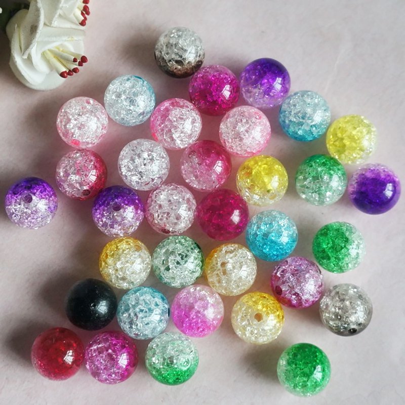 Multicolor Crack Crystal Glass Beads - 100 Pcs DIY Jewelry Craft Supplies
