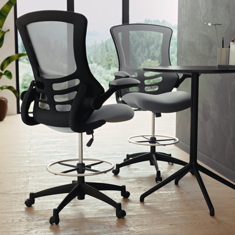 Ergonomic Drafting Chair with Mesh Back and Adjustable Foot Ring