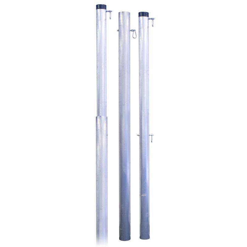 Semi-Permanent Volleyball Set with Telescopic Poles and Regulation Net - 39x32 ft