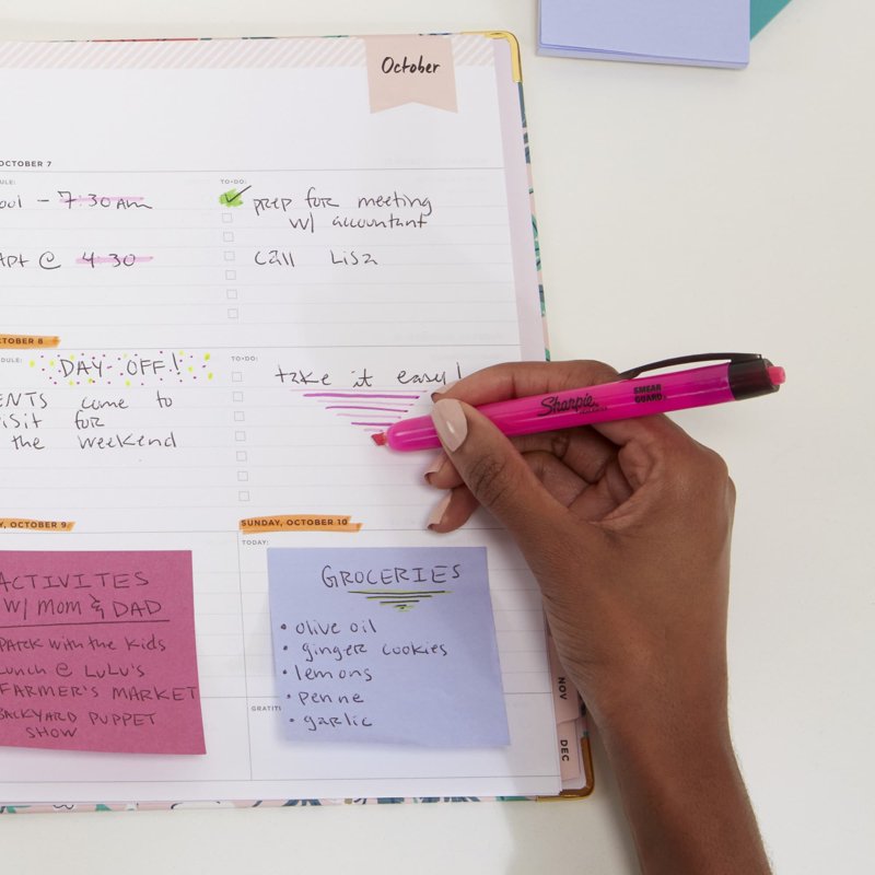 Highlighters Set 8 Bright Fluorescent Colors Retractable Chisel Tip