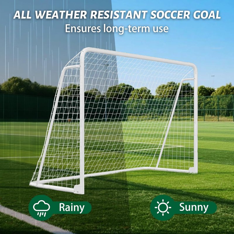 Foldable 16x7 ft Soccer Goals – Steel Backyard Training System, Weatherproof