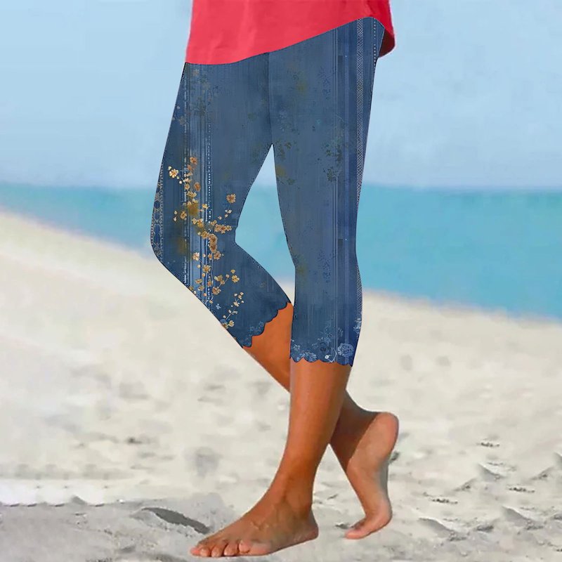 High Waist Workout Leggings for Women with Pockets - Plus Size Capri Pants