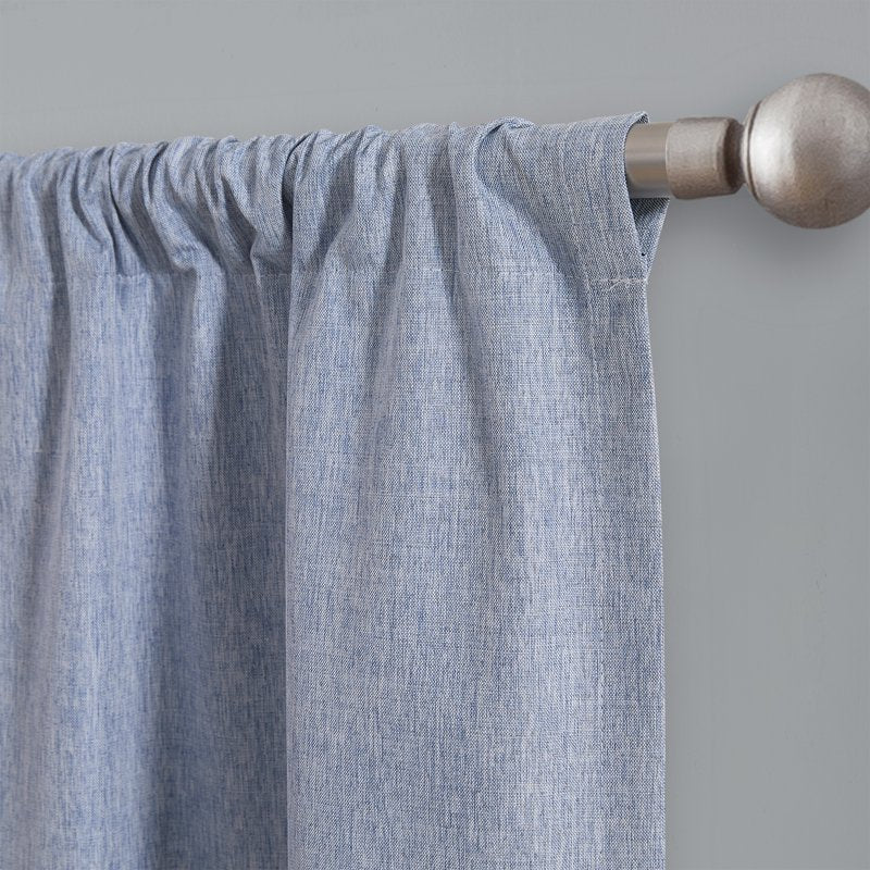 Blackout Curtain Panel Pair - Linen Look, Room Darkening, 37x84 Inches