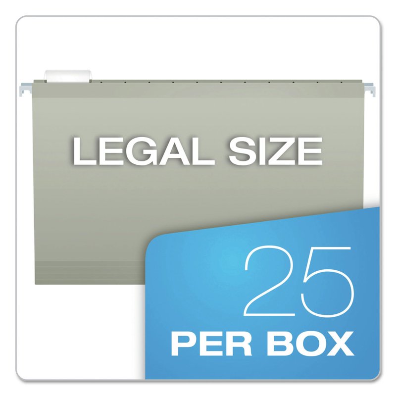 Pendaflex Reinforced Legal Hanging File Folders Gray 25 Pack