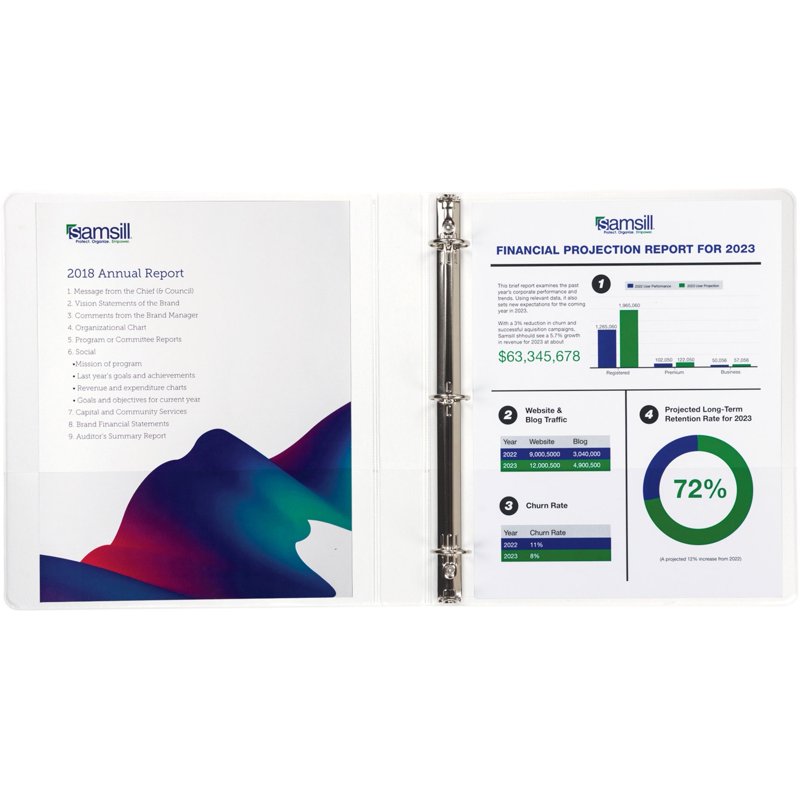 Durable 1-Inch Round Ring View Binders Set of 8 - White Office & School Organization