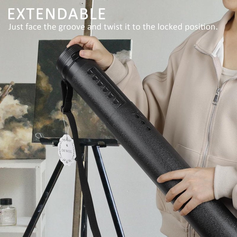 Adjustable Poster Tube 24.5-40 Inches Waterproof Art & Document Storage