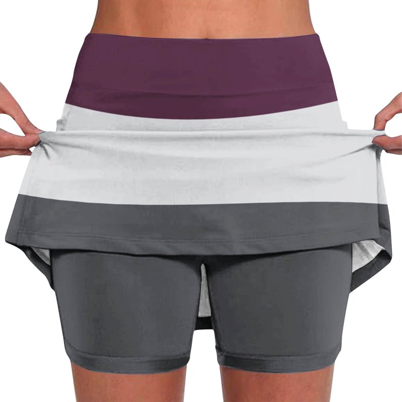 Plus Size Women's Tummy Control High Waisted Skort with Shorts for Tennis Golf Activewear