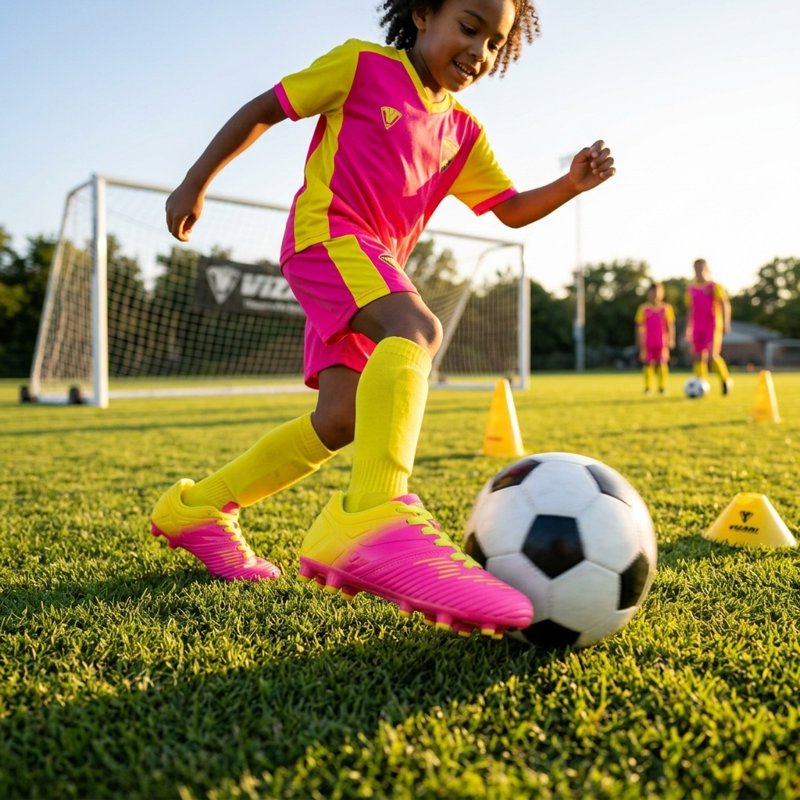 Vizari Liga Firm Ground Kids Soccer Cleats - Pink, Size 3