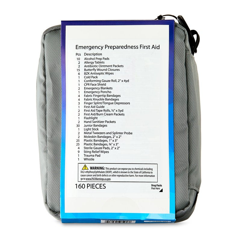 Emergency First Aid Kit with 160 Pieces - Compact Survival and Safety Supplies