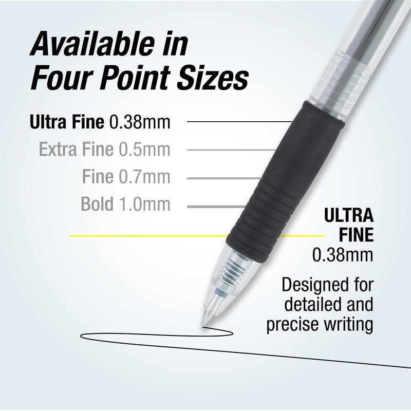 Premium Retractable Gel Pen Set - Ultra Fine Point, Black & Blue Ink