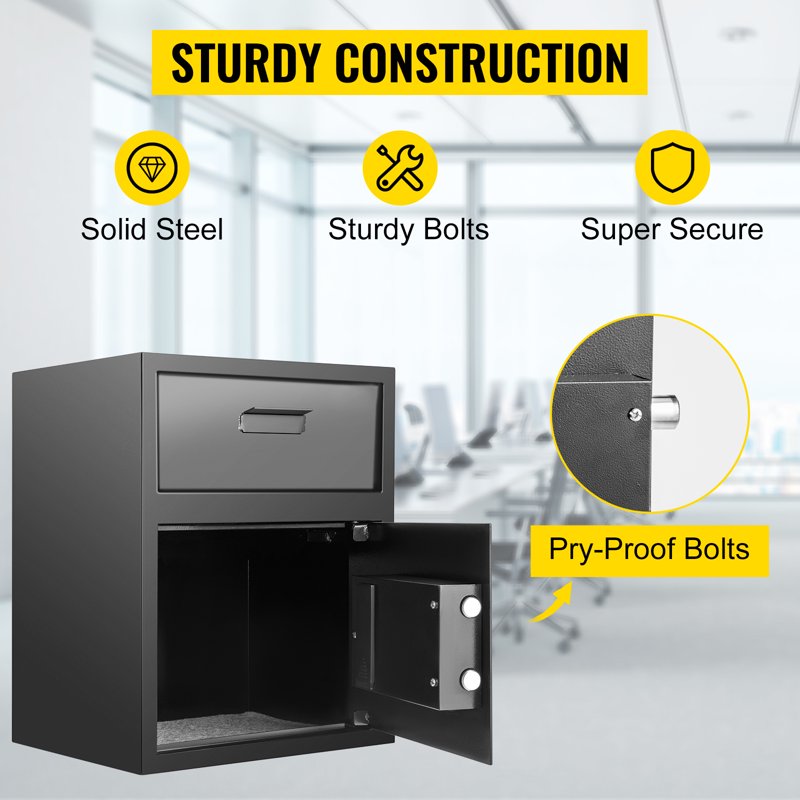 Digital Safe with Deposit Slot and Electronic Lock - 1.7 Cu Ft, Home Office Security