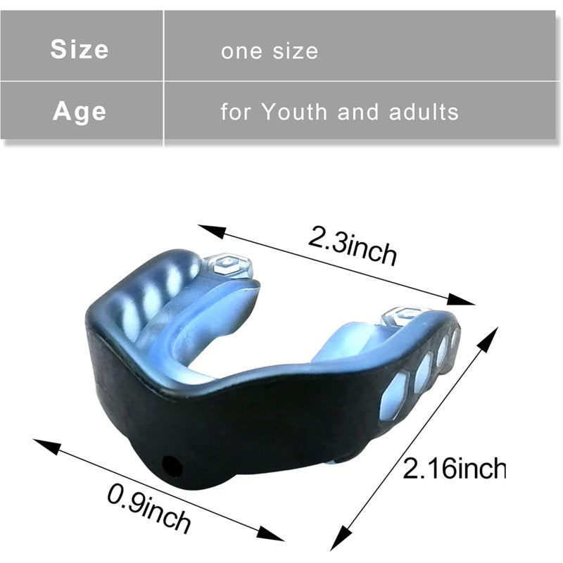 Shockproof Football Mouth Guard with Strap - Triple-Layer Impact Protection