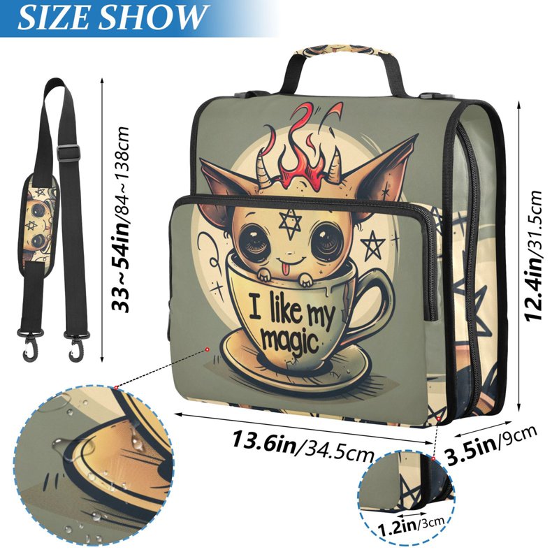 Waterproof Zipper Binder with Shoulder Strap - 2 Inch D-Ring, 500 Sheet Capacity