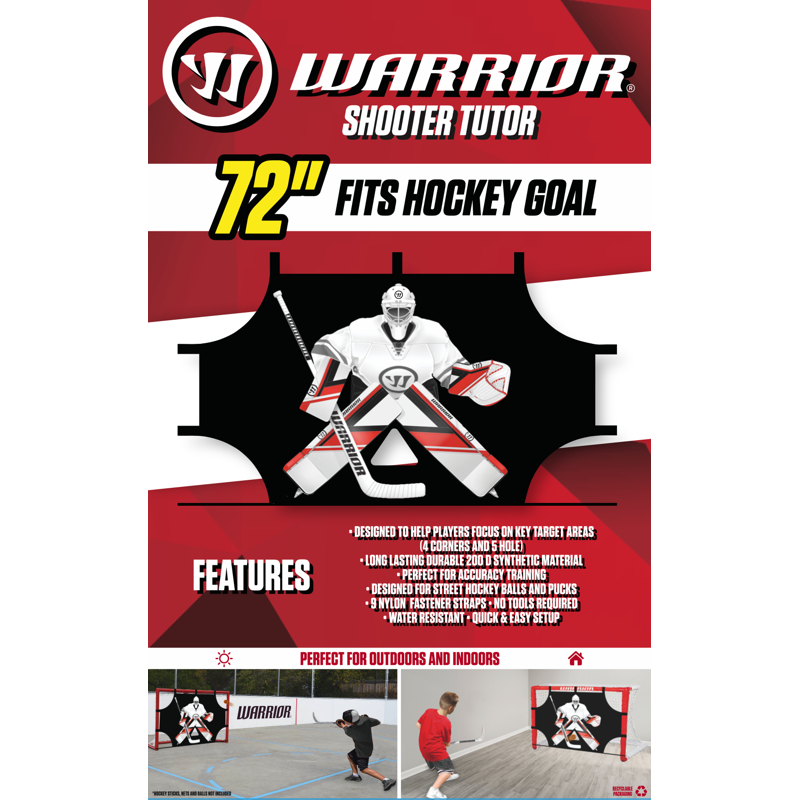 Street Hockey Shooter Trainer with 5 Target Zones, Adjustable Hook and Loop - Black