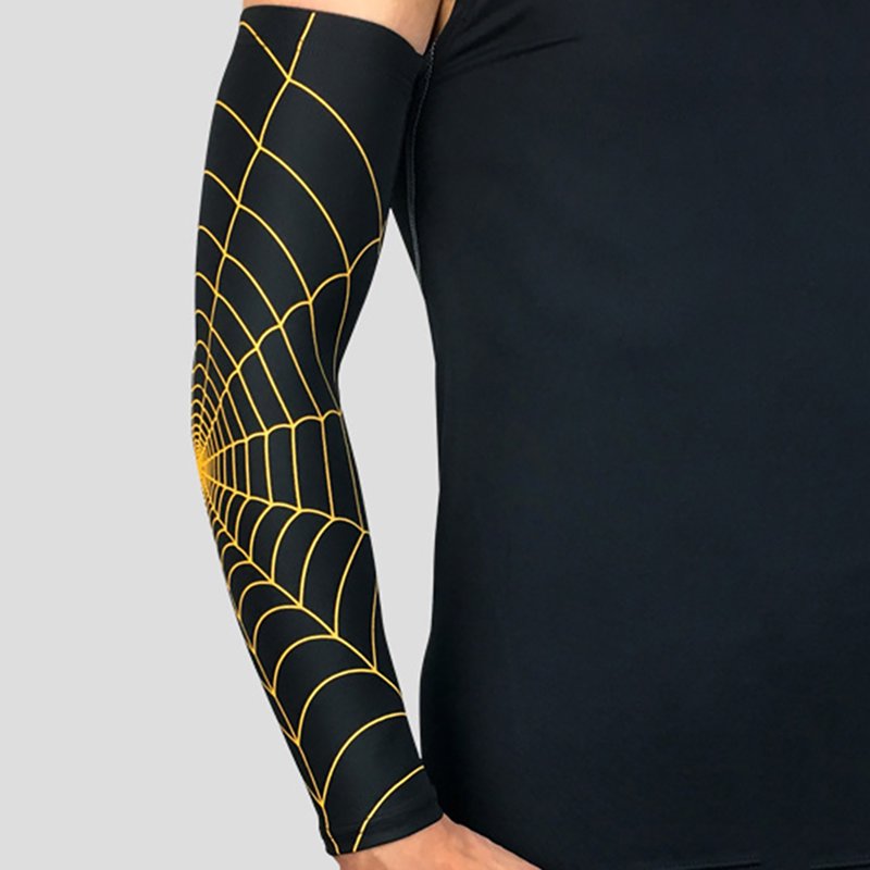 UV Sun Spider Web Pattern Arm Sleeves - Breathable Compression Sports Sleeves