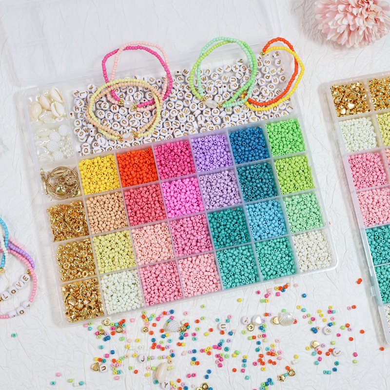 DIY Bracelets Making Kit with 12,000 Beads for Jewelry Crafting, All Colors Included
