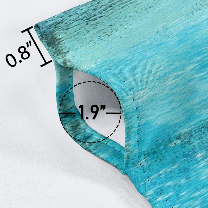 Modern Abstract Kitchen Valance Curtains - Turquoise Grey Window Treatment 18x52 inches